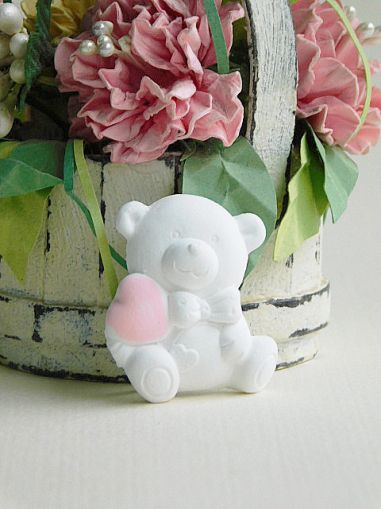 Мече с розово сърце - 3 бр