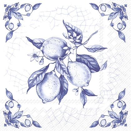 Пакет Салфетки LEMON ON TILE white blue 1035294