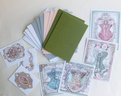 Kомплект за картички - Corsets - 21 части