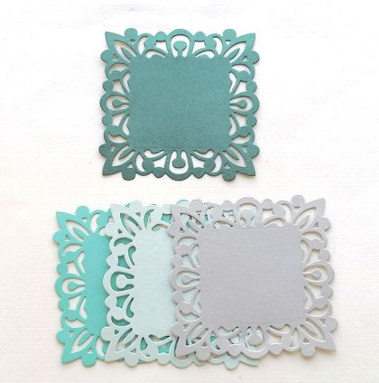 Рамки Перлени Квадратни дантели -  4 броя