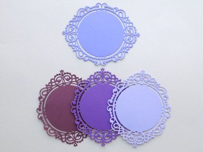 Рамки Кръгли дантели - Лилав микс -  4 броя