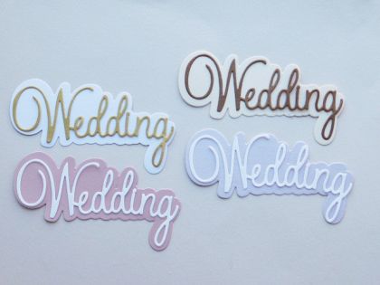 Надпис  Wedding с основа - 4 бр.