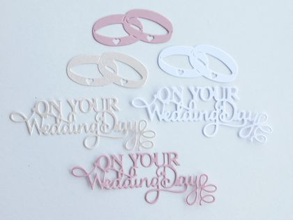 Надпис "On your Wedding Day" с халки - 3 бр