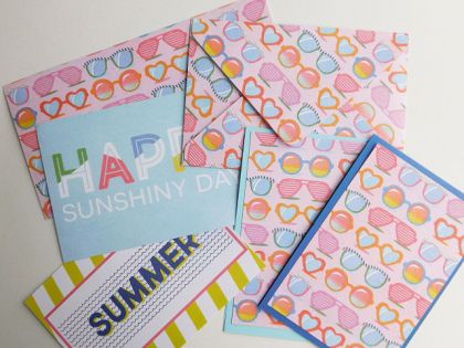 Заготовка за плик и картички - SUMMER VIBES - 8 елемента