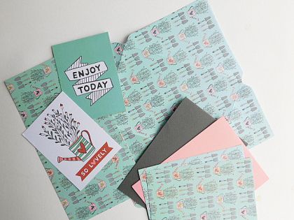 Заготовка за плик и картички - Succulent - 8 елемента