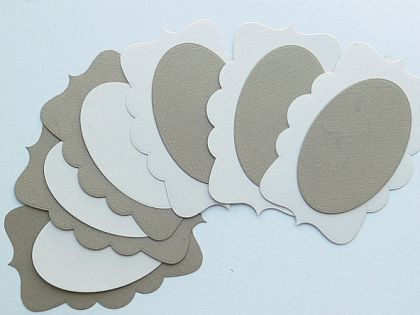 Рамки с основи Бежов микс -  12 елемента