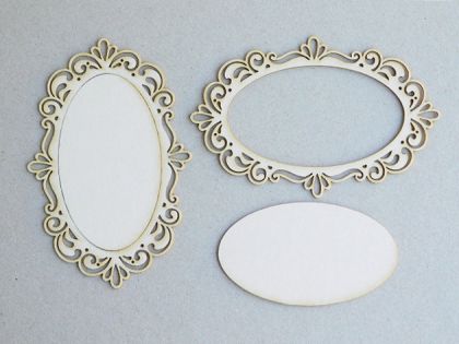 Рамка елипса с орнаменти -  2 бр.