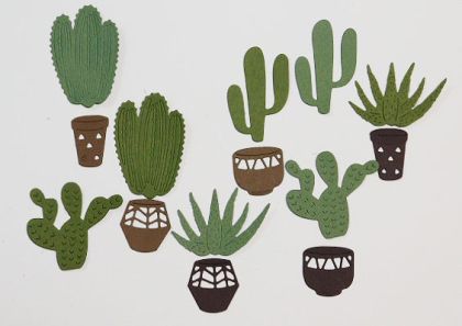 Кактуси и саксии - 14 елемента 