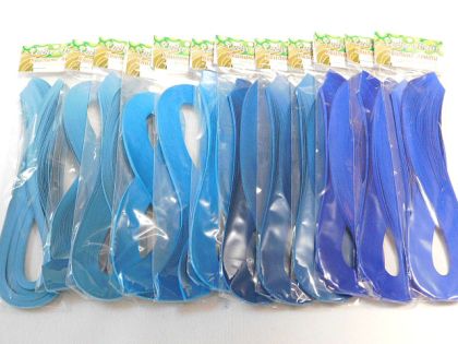 Комплект Квилинг хартия - Син Микс - 12 бр.