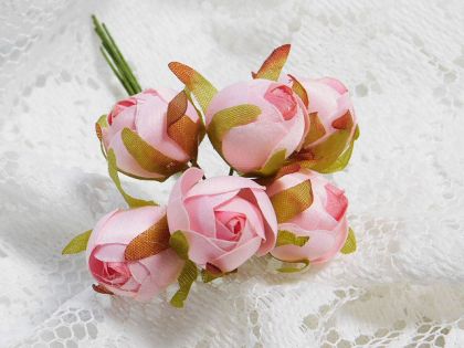 Букет Мини божури - Розово - 6 бр.