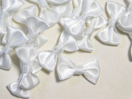Мини панделки - Сатен Бяло - 10 бр.