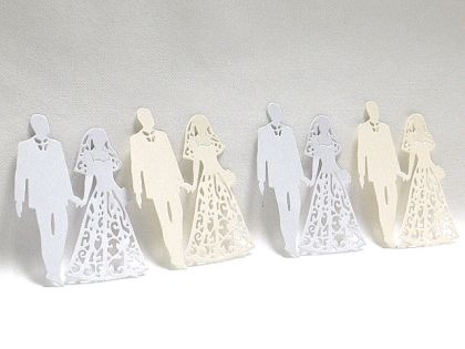 Елементи от хартия - Младоженци - 4 елемента