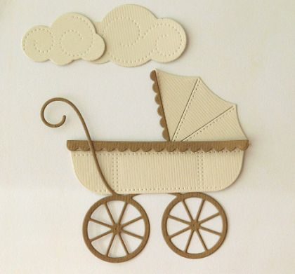 Бебешка количка с облачета - Бежово и Кафяво - 2 бр