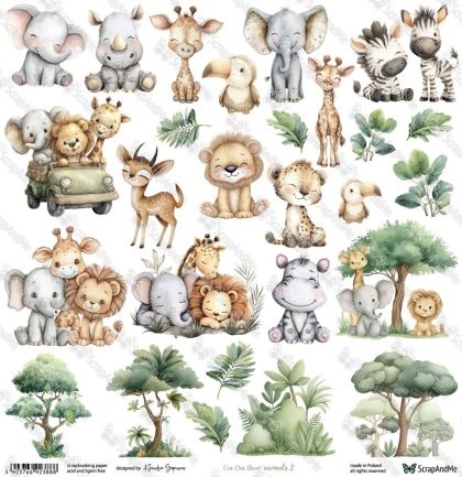 Дизайнерска хартия - Simple Story 4 – Animals 2 - 1 лист