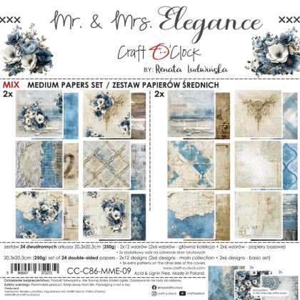 Комплект дизайнерска хартия - Mr And Mrs Elegance - 24 листа