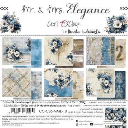 Комплект дизайнерска хартия - Mr And Mrs Elegance - 24 листа
