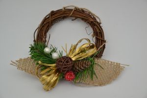 Плетен венец естествени клонки - 17 см.