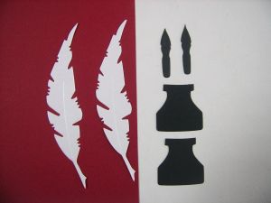 Перо с мастилница - 6 бр. елементи