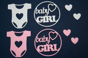Хартиени елементи "Baby girl" - 8бр.