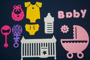 Хартиени елементи "Baby girl" - 13бр.