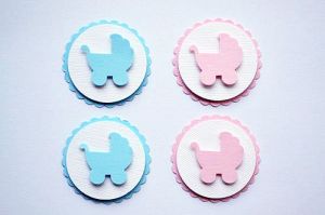 3D Стикери - Baby carriage #2 - 4бр.