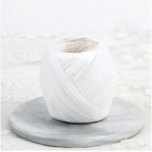 Цветна рафия - бяла - 5.00м