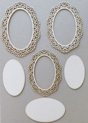 Рамка Орнаменти елипса  - 3 размера с основи