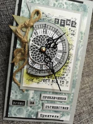 Часовников механизъм - плавен ( дълга резба ) - Черни стрелки