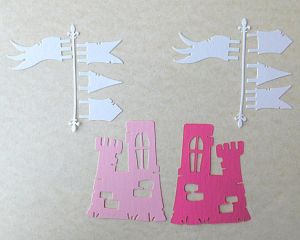 Замъци със знамена - Розови - 12 елемента