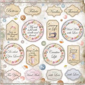 Комплект дизайнерска хартия - Romantic Threads - 10 двустранни листа