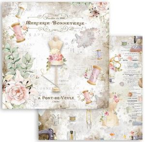 Комплект дизайнерска хартия - Romantic Threads - 10 двустранни листа