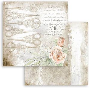 Комплект дизайнерска хартия - Romantic Threads - 10 двустранни листа