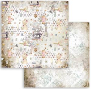 Комплект дизайнерска хартия - Romantic Threads - 10 двустранни листа