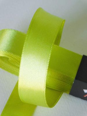 Панделка сатен - Жълто-зелено  - 10 м.  №89