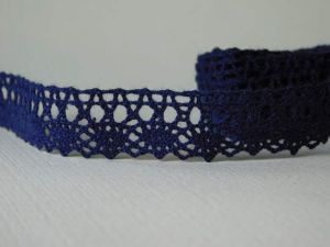 Памучна дантела - Тъмно синьо-лилаво - 1,80 см / 1м.