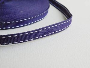 Панделка рипс - Лилаво с декоративен шев - 4,00 м