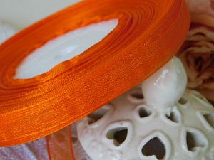 Панделка Органза - Тъмно Оранжево  - 45 м.  - 1,00 см