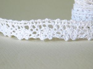 Памучна дантела  - Бяло - 1 м. / 1,50 см