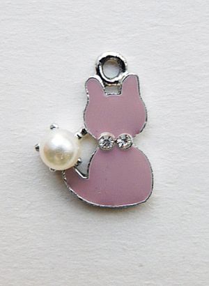 Котенце с перла - Розово