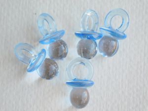 Биберони прозрачни - Синьо - 5 бр