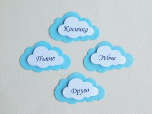 3D стикери  Бебешки съкровища - сини облачета - 4 бр.