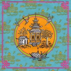 Салфетка Toile Salon Chinoise turquoise 007610