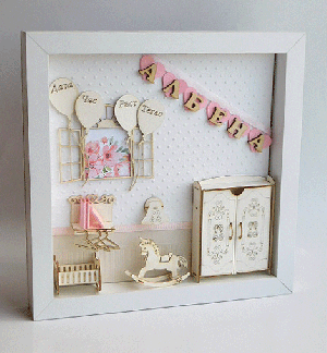 3D елементи за миниатюра - Бебешка визитка - 4 балонa