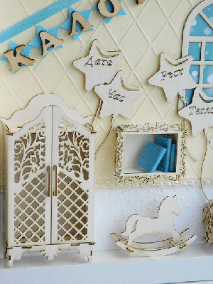 3D елементи за миниатюра - Конче люлка