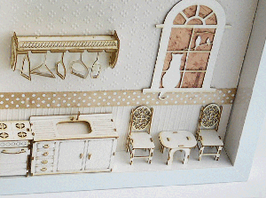 Комплект 3D елементи за миниатюра - Кухня  - 8 елемента