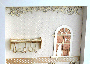 3D елементи за миниатюра - Полица с 5 чаши