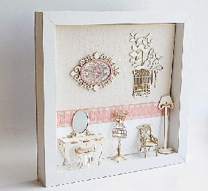 Комплект 3D  елементи за миниатюра - Дамска стая - 7 елемента