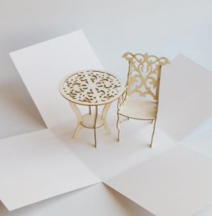 Елементи за експлодираща кутия - Градинска маса и  стол