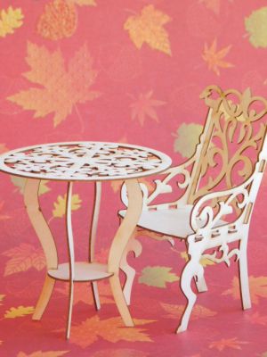 Елементи за експлодираща кутия - Градинска маса и  стол