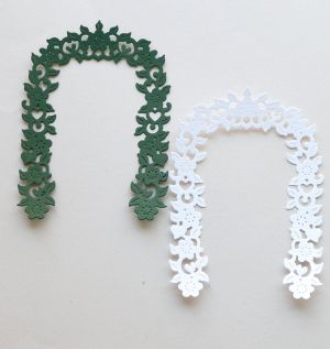 Арка цветя и клонки - Бяло и Зелено - 2 бр.